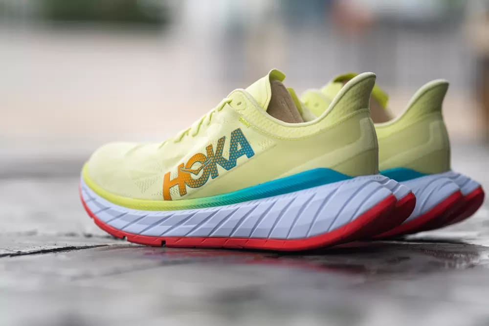 A backview of the green Hoka Bandi Athletic Shoe for Plantar Fasciitis