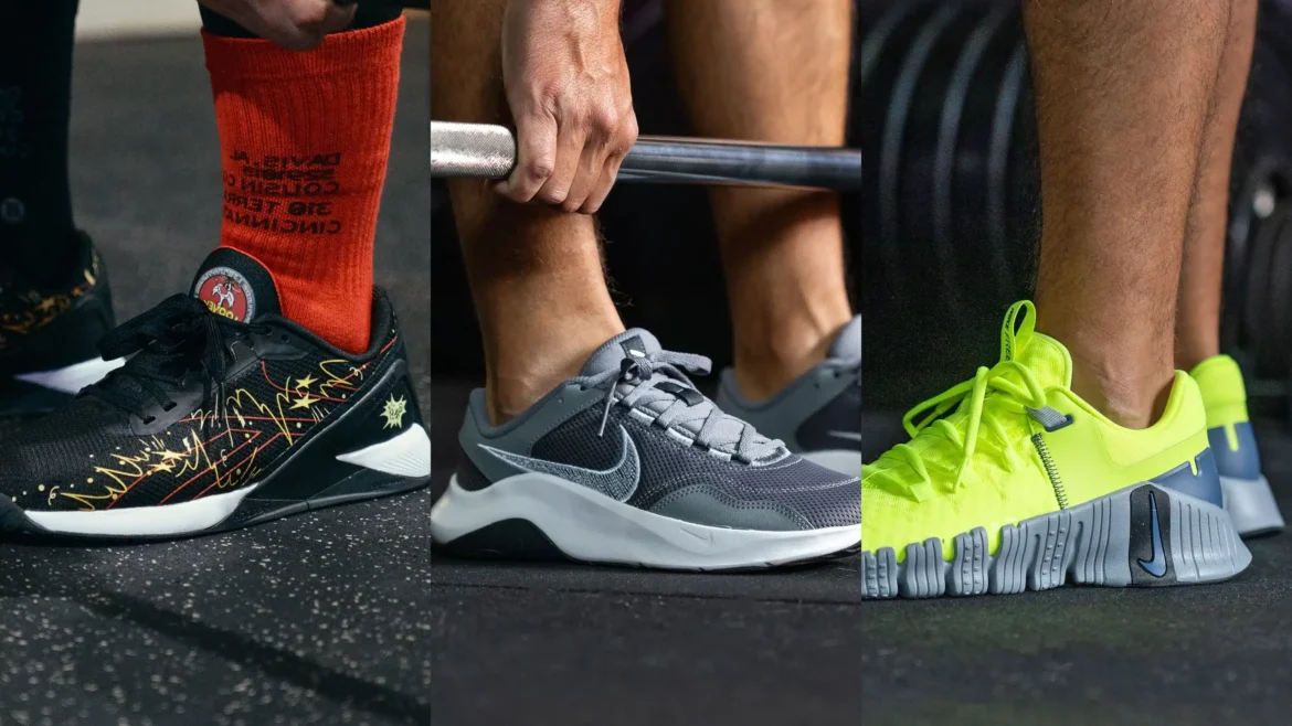 different gym sneakers collage